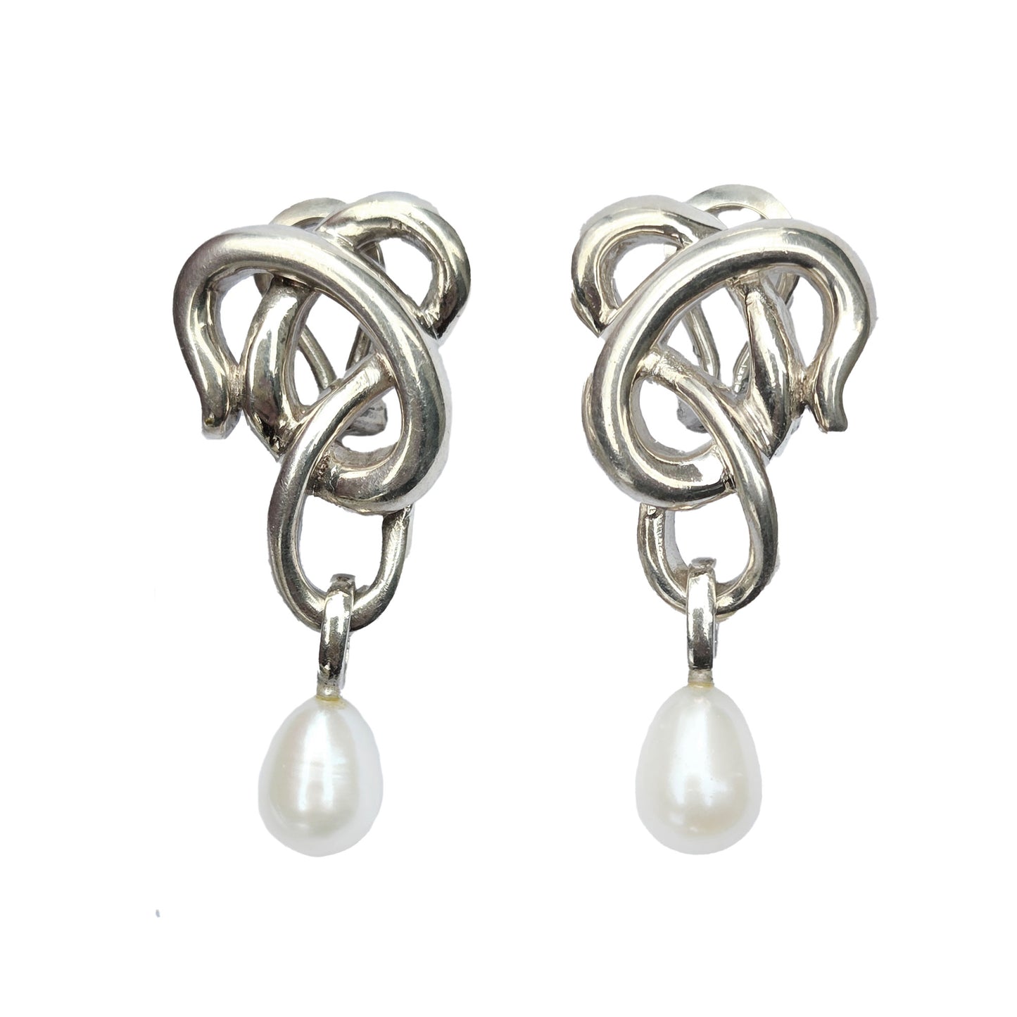 Vintage Angela Cummings Sterling Pearl Earrings