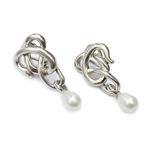 Vintage Angela Cummings Sterling Pearl Earrings