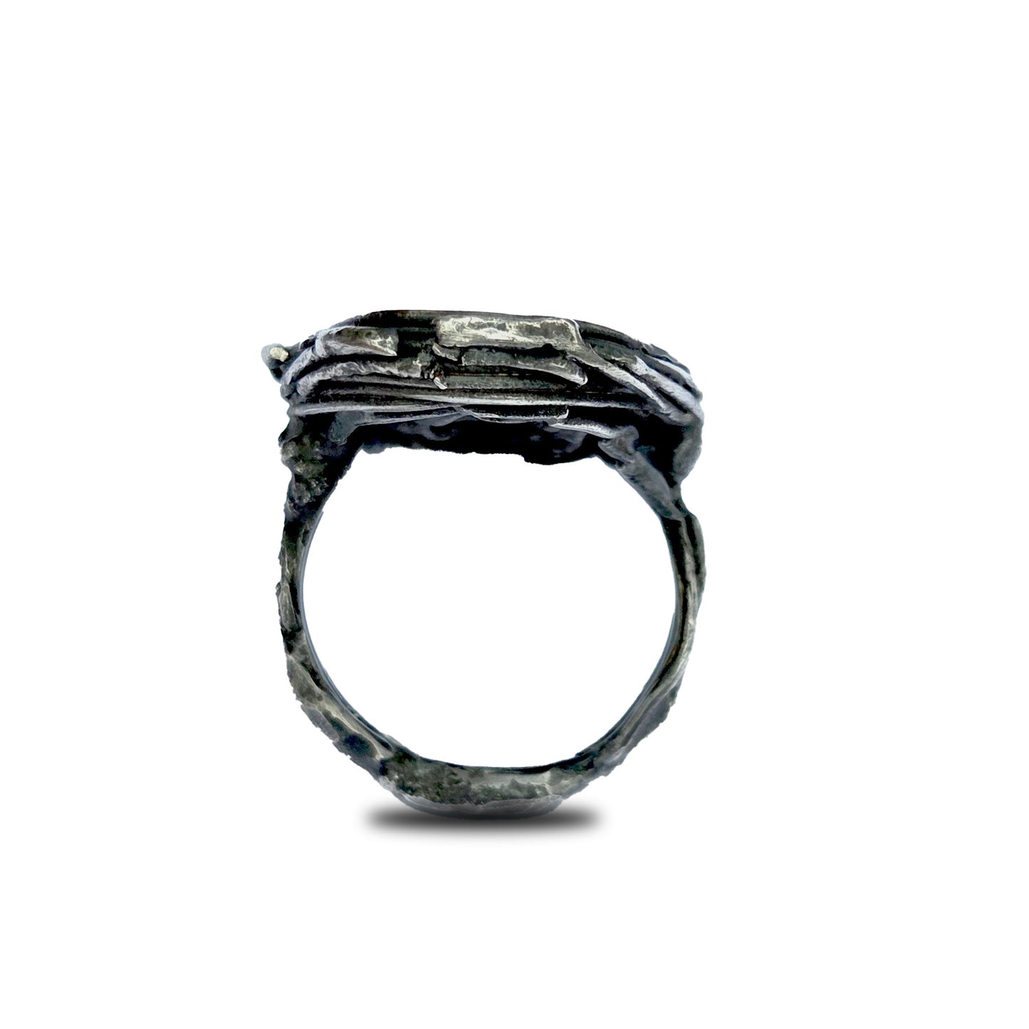Sterling and 14k Blue Topaz Swirl Ring