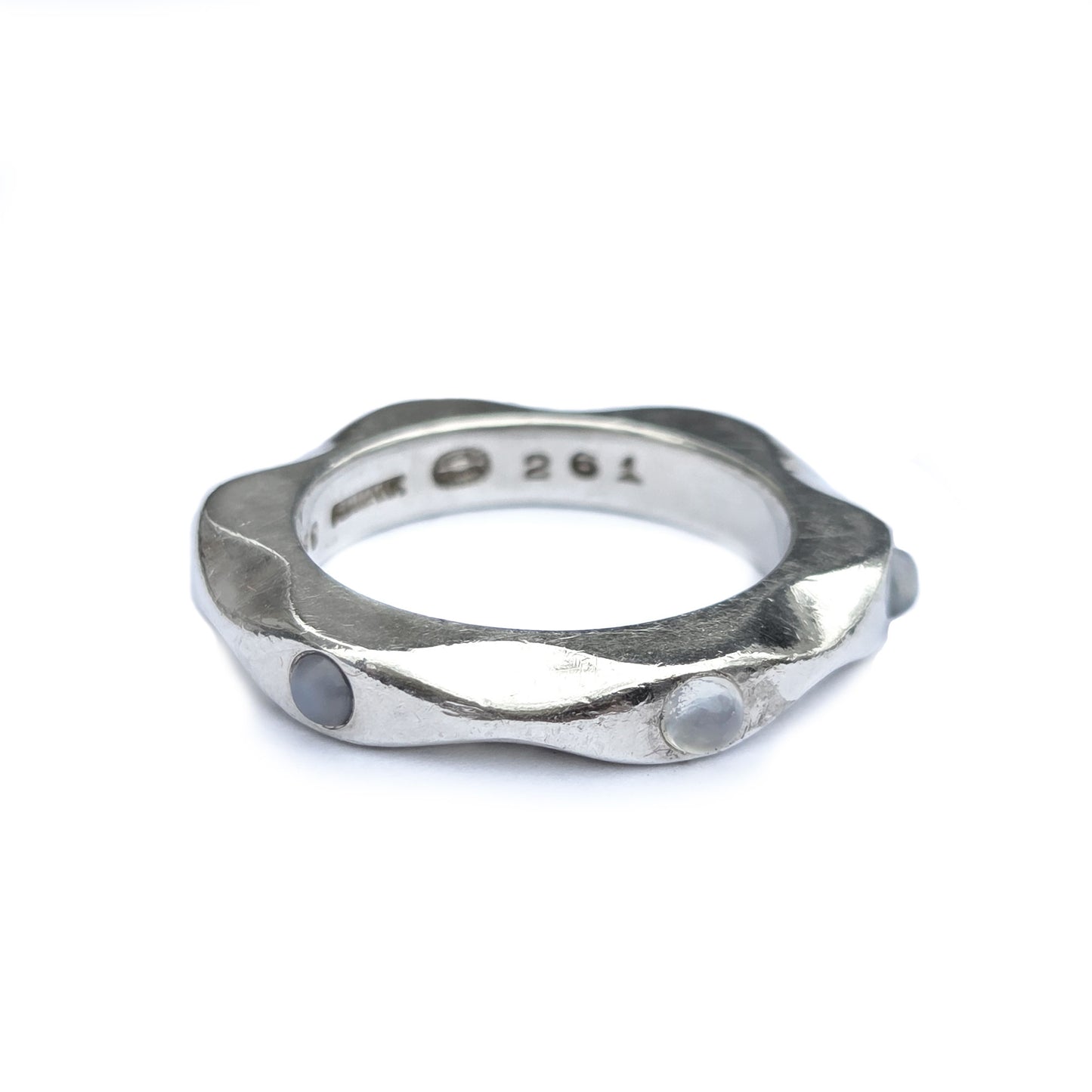 Vintage Georg Jensen Moonstone Mirror Ring