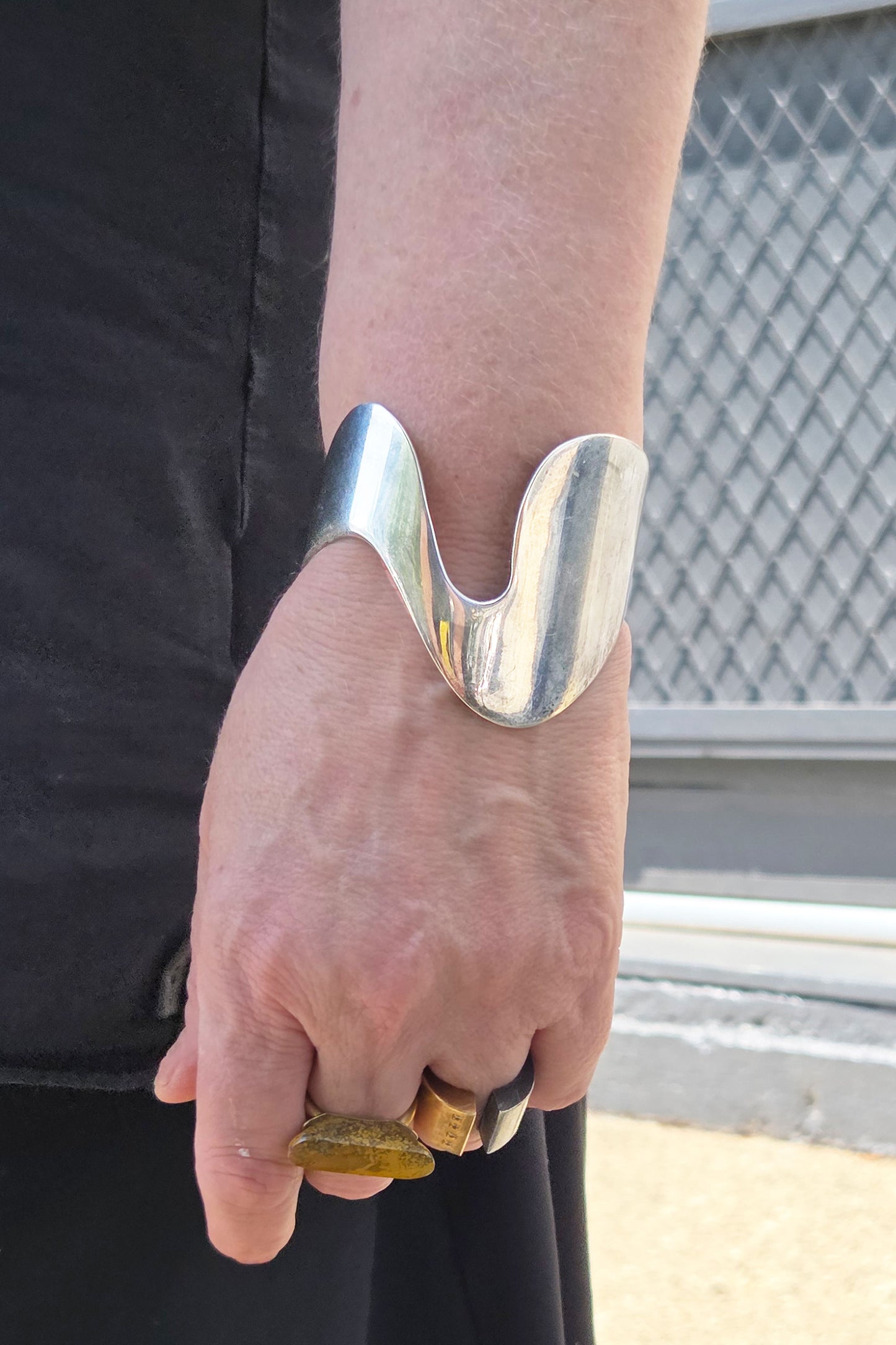 Vintage Sterling Silver Andreas Mikkelsen Amorphous Cuff