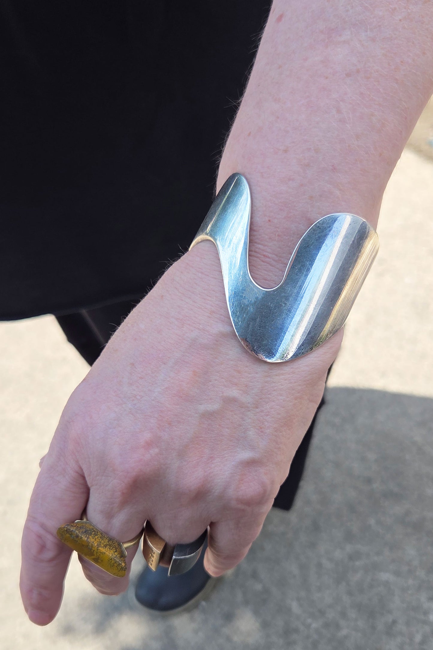 Vintage Sterling Silver Andreas Mikkelsen Amorphous Cuff