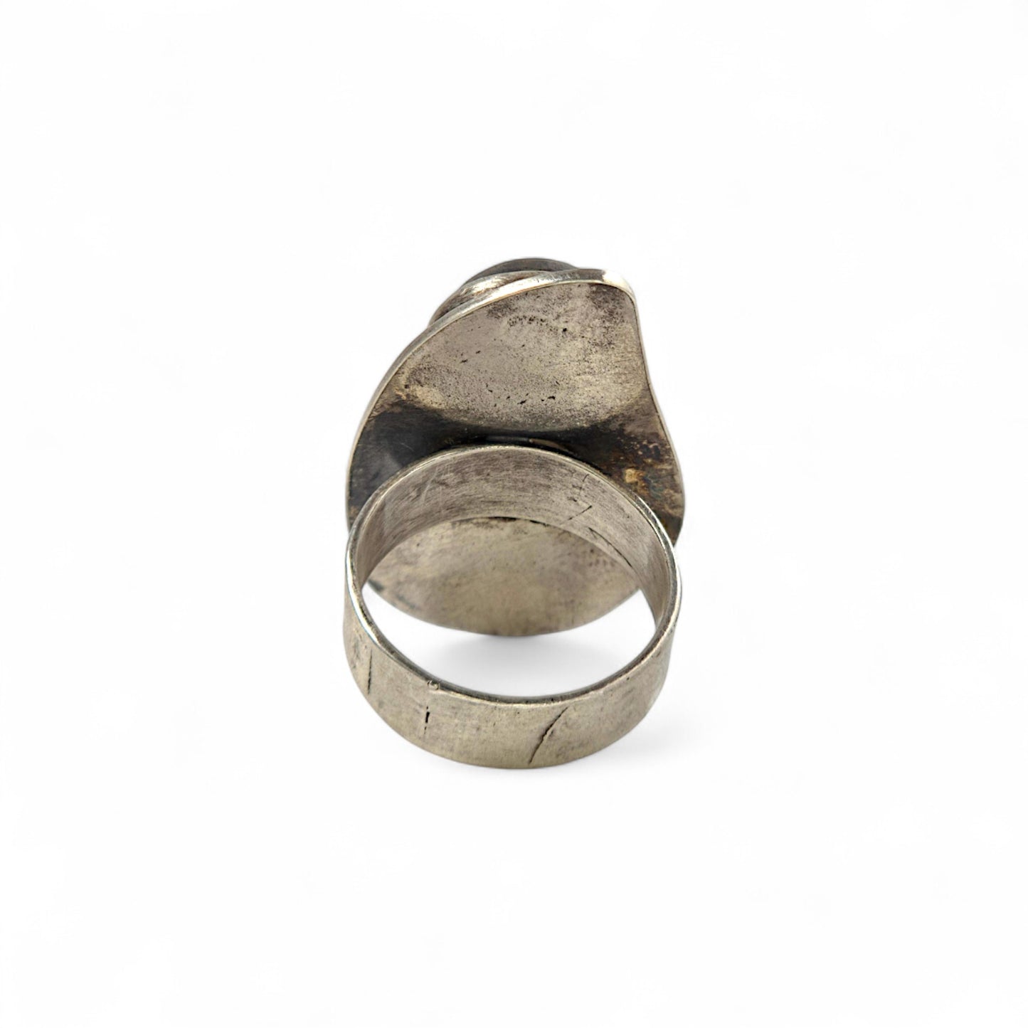 Silver ring on a white background