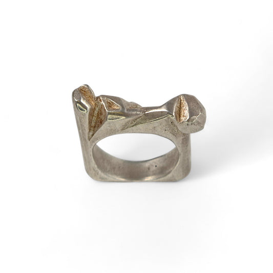 Sterling Silver Glacial Square Ring