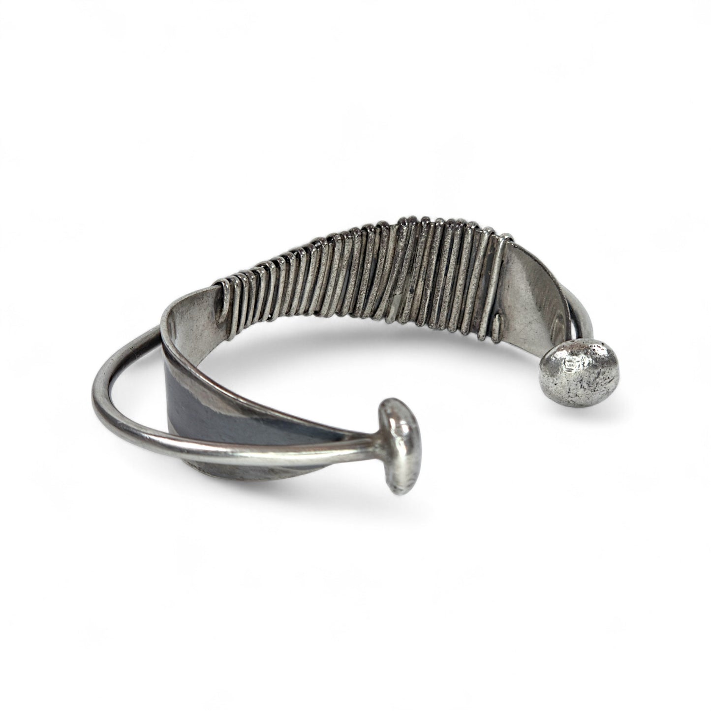 Silver bracelet on a white background