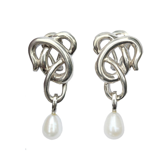 Vintage Angela Cummings Sterling Pearl Earrings