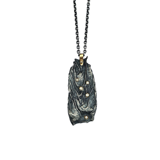 Sterling and 14k Gold Diamond Starry Pendant