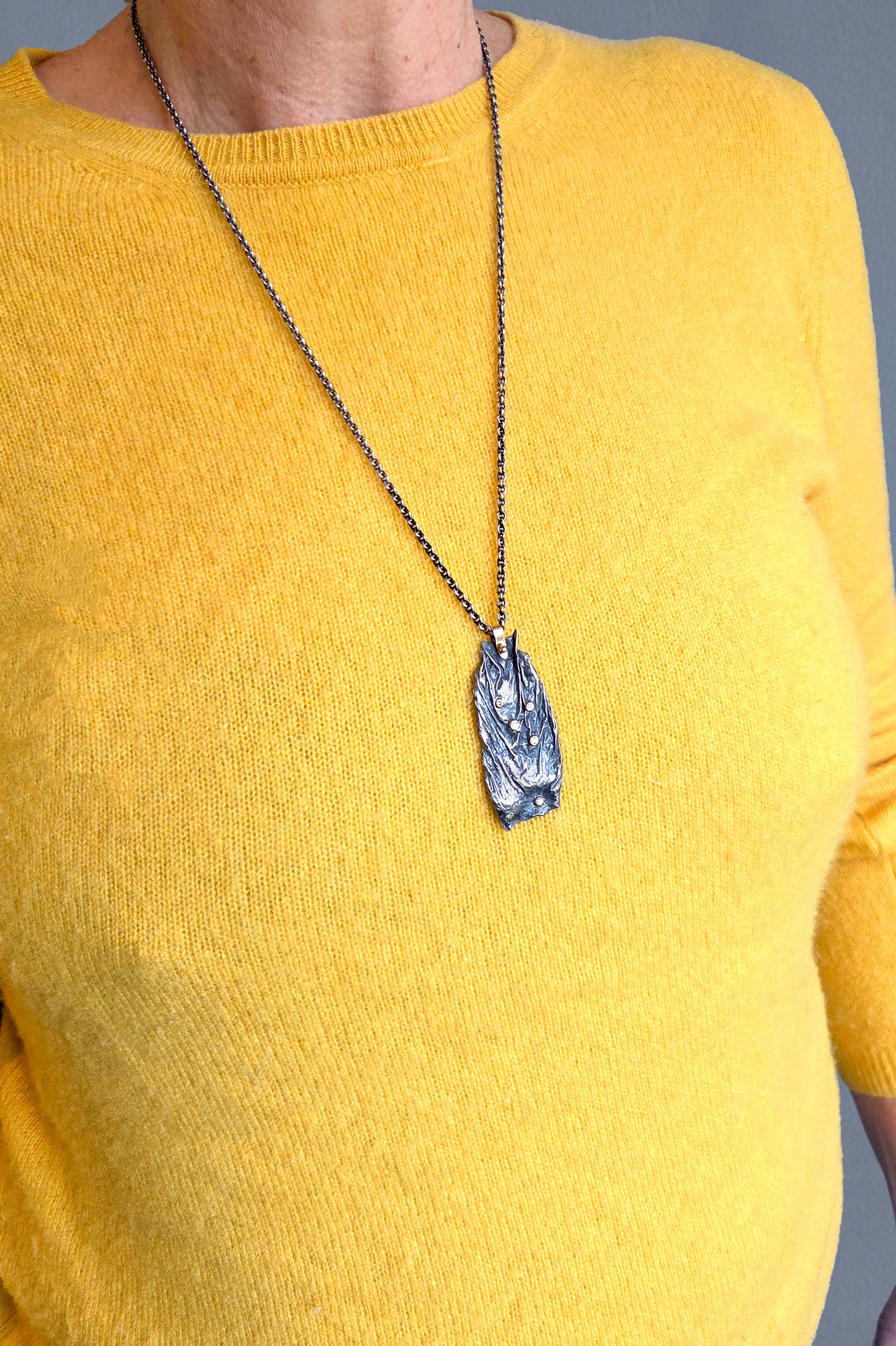 Sterling and 14k Gold Diamond Starry Pendant
