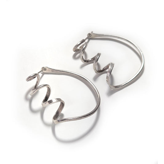Vintage Sterling Silver Corkscrew Earrings