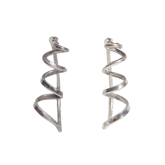 Vintage Sterling Silver Corkscrew Earrings