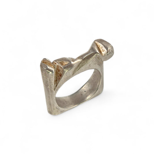 Sterling Silver Glacial Square Ring