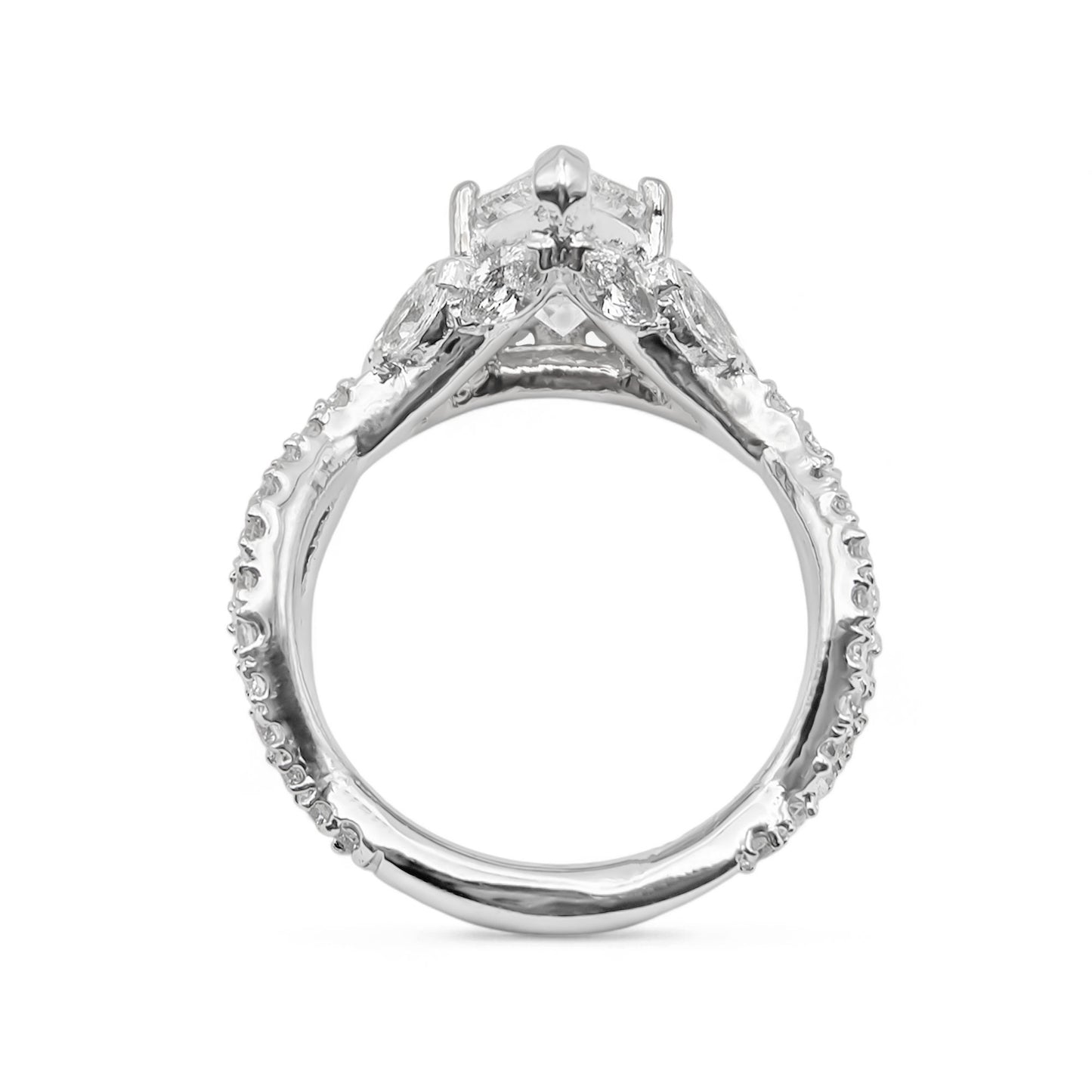 Diamond ring with a white background
